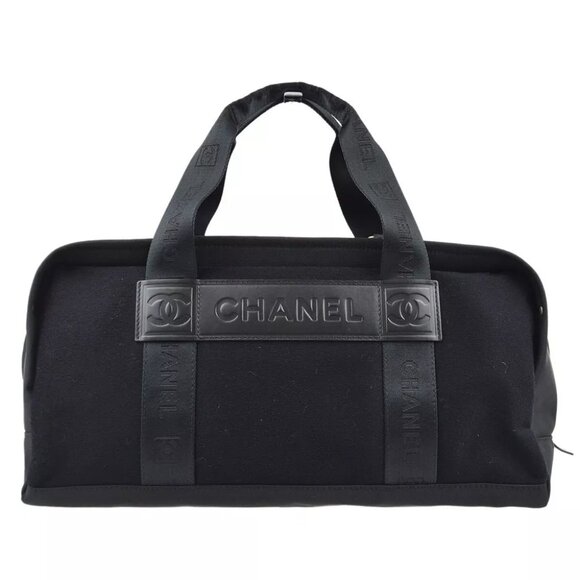 Chanel Black Felt Nylon Sport Line Gym Handbag 162325 - Picture 1 of 10